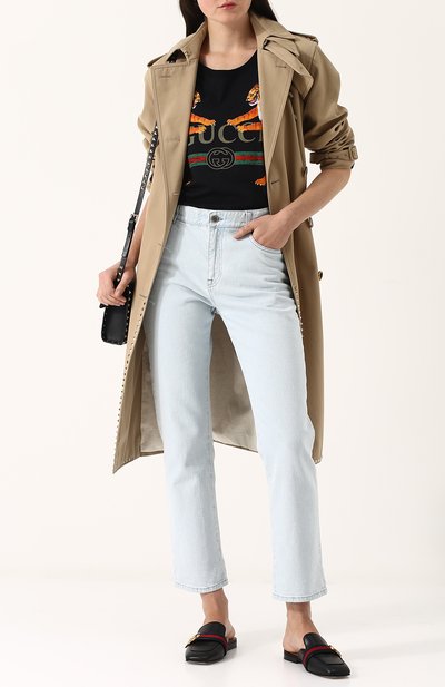 Хлопковая футболка свободного кроя с принтом GUCCI, арт. 492347/X3L16, фото 2