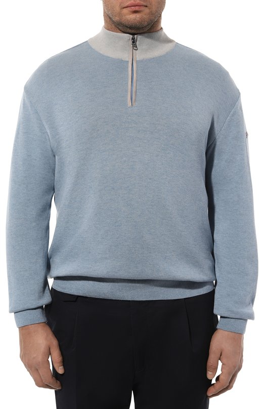 Джемпер из хлопка и кашемира Paul&Shark 24411611/3XL-6XL Голубой  24411611/3XL-6XL Фото 3