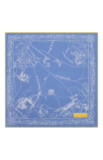 Шелковый платок EMILIO PUCCI светло-голубого цвета по цене 13400 руб., арт. 1EGB20/1ES20, фото 3 Шелковый платок EMILIO PUCCI, арт. 1EGB20/1ES20, фото 3