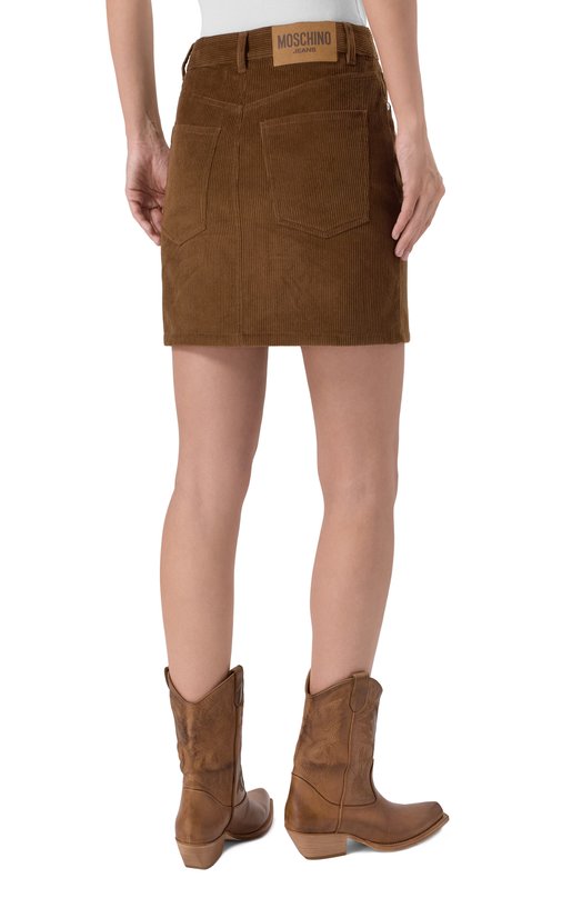 Вельветовая юбка M05CH1NO Jeans V0103/8220 Коричневый  V0103/8220 Фото 4