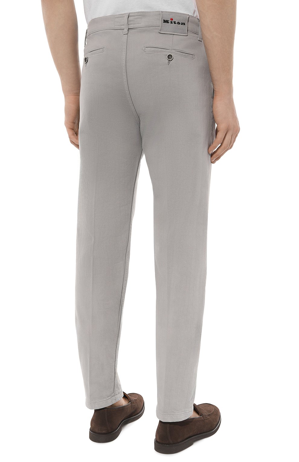 Хлопковые брюки KITON светло-серого цвета по цене 98550 руб., арт. UFPCARK0602D, фото 4 Хлопковые брюки KITON, арт. UFPCARK0602D, фото 4