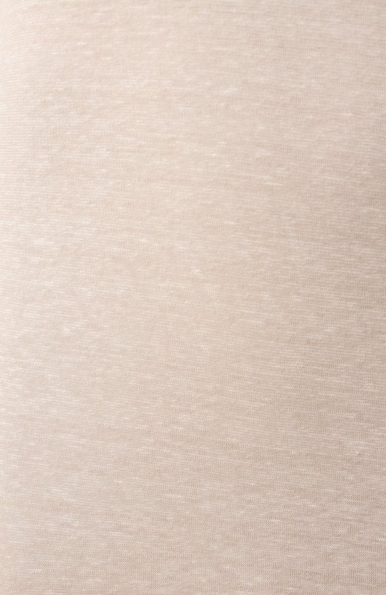 Мужская футболка из хлопка и льна 120% LINO бежевого цвета, арт. 32ALIM7186/G308/S01 | Фото 6 (Длина (для топов): Стандартные; Материал внешний: Лен, Хлопок; Материал сплава: Проставлено; Рукава: Короткие; Драгоценные камни: Проставлено; Принт: Без принта; Стили: Кэжуэл; Мужское Кросс-КТ: Футболка-одежда; Кросс-КТ: Джерси)