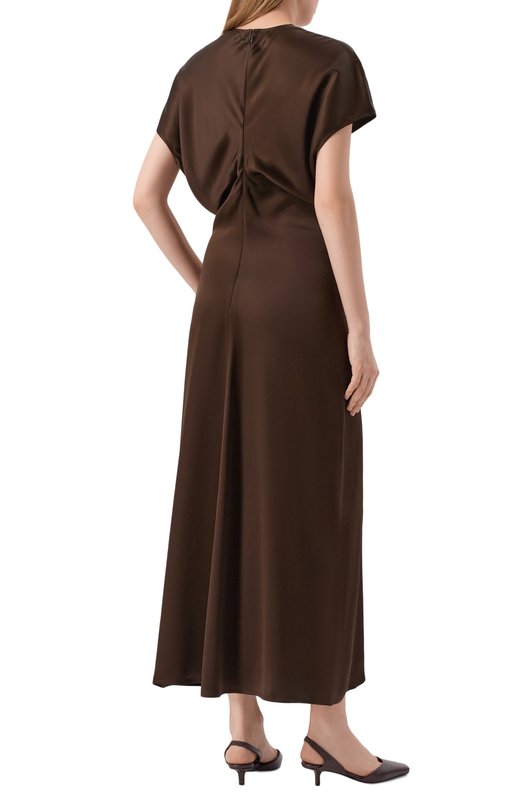 Атласное платье TOTEME 241-WRD1103-FB0020 Коричневый  241-WRD1103-FB0020 Фото 3