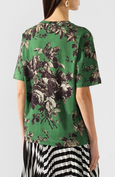 Хлопковая футболка DRIES VAN NOTEN зеленого цвета по цене 22550 руб., арт. 201-11166-9620, фото 4 Хлопковая футболка DRIES VAN NOTEN, арт. 201-11166-9620, фото 4