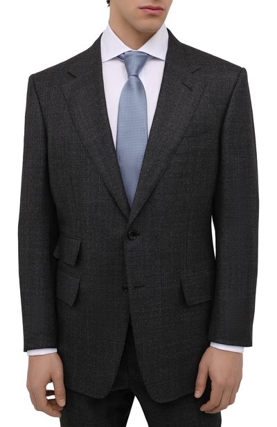Шелковый галстук ZEGNA голубого цвета по цене 19950 руб., арт. Z3D02T/1UM, фото 2 Шелковый галстук ZEGNA, арт. Z3D02T/1UM, фото 2