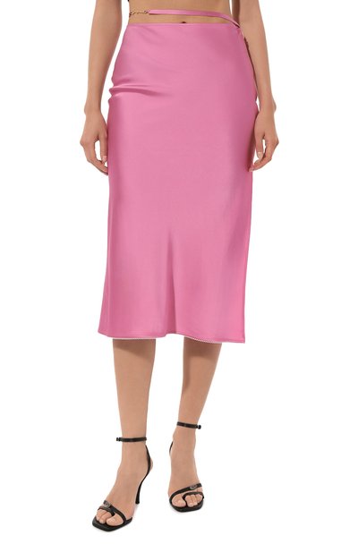Юбка из вискозы JACQUEMUS розового цвета по цене 71850 руб., арт. 22H213SK009-1000, фото 3 Юбка из вискозы JACQUEMUS, арт. 22H213SK009-1000, фото 3