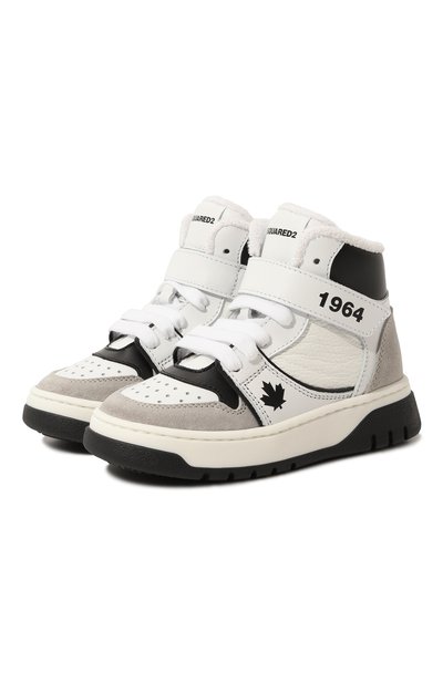 Высокие кеды из кожи DSQUARED2, арт. 75660/20-27, фото 1