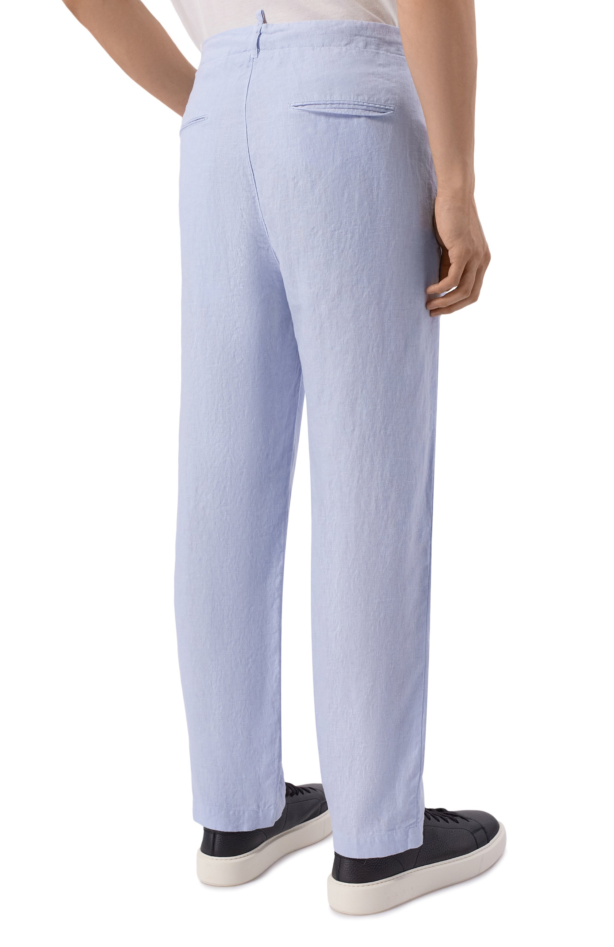 Льняные брюки HANNES ROETHER голубого цвета по цене 38600 руб., арт. PA21PER.602, фото 4 Льняные брюки HANNES ROETHER, арт. PA21PER.602, фото 4