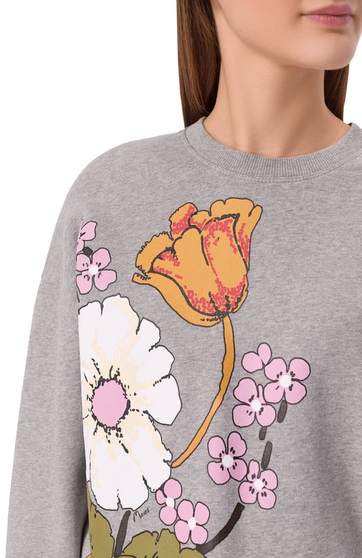 Хлопковый свитшот Marni FLJE0241PS/USCY80 Серый  FLJE0241PS/USCY80 Фото 5