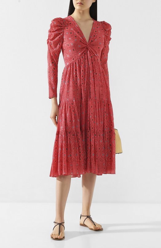 Платье из смеси хлопка и вискозы Ulla Johnson Красный, фото 2