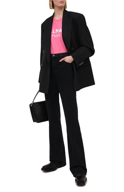 Хлопковый топ BALMAIN розового цвета по цене 32950 руб., арт. VF11000/B001, фото 2 Хлопковый топ BALMAIN, арт. VF11000/B001, фото 2