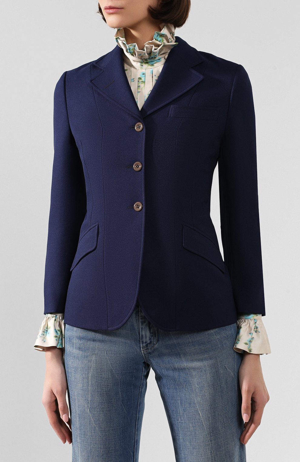 Жакет GUCCI синего цвета по цене 230400 руб., арт. 582469/Z798C, фото 3 Жакет GUCCI, арт. 582469/Z798C, фото 3