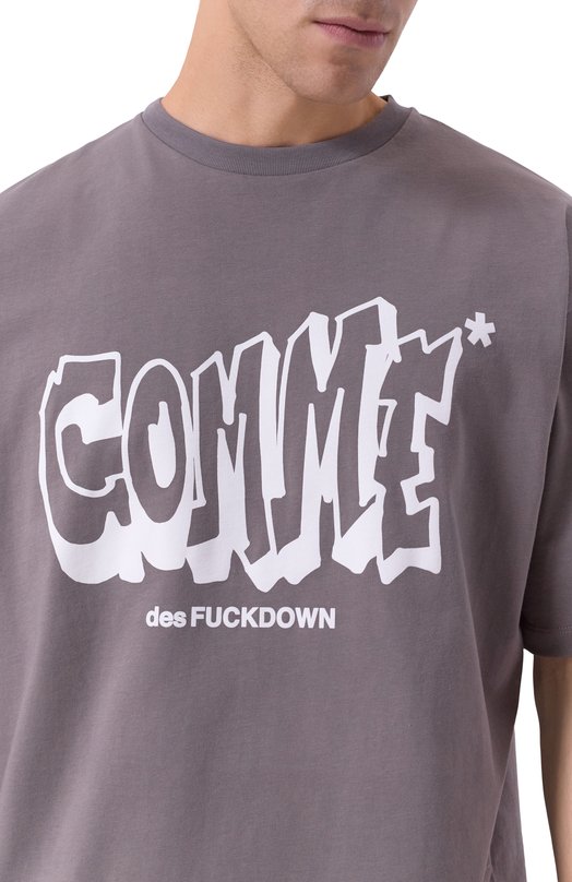 Хлопковая футболка Comme des Fuckdown CFABM01783 Серый  CFABM01783 Фото 5