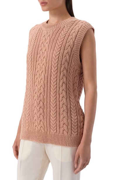 Хлопковый жилет 12 STOREEZ бежевого цвета по цене 17000 руб., арт. 137171, фото 3 Хлопковый жилет 12 STOREEZ, арт. 137171, фото 3