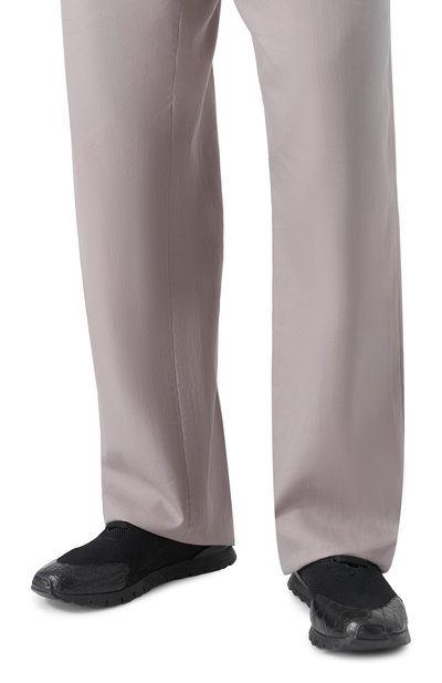 Текстильные кроссовки с отделкой из крокодила KITON, арт. USSFITBN0134203, фото 3