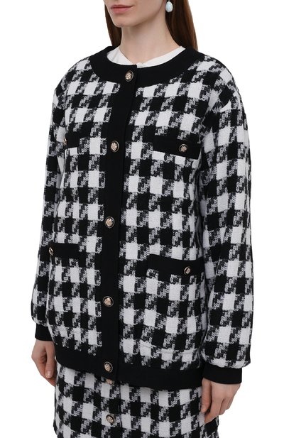 Кардиган из шерсти и вискозы BOTROIS черно-белого цвета по цене 28900 руб., арт. SKU00001381, фото 3 Кардиган из шерсти и вискозы BOTROIS, арт. SKU00001381, фото 3