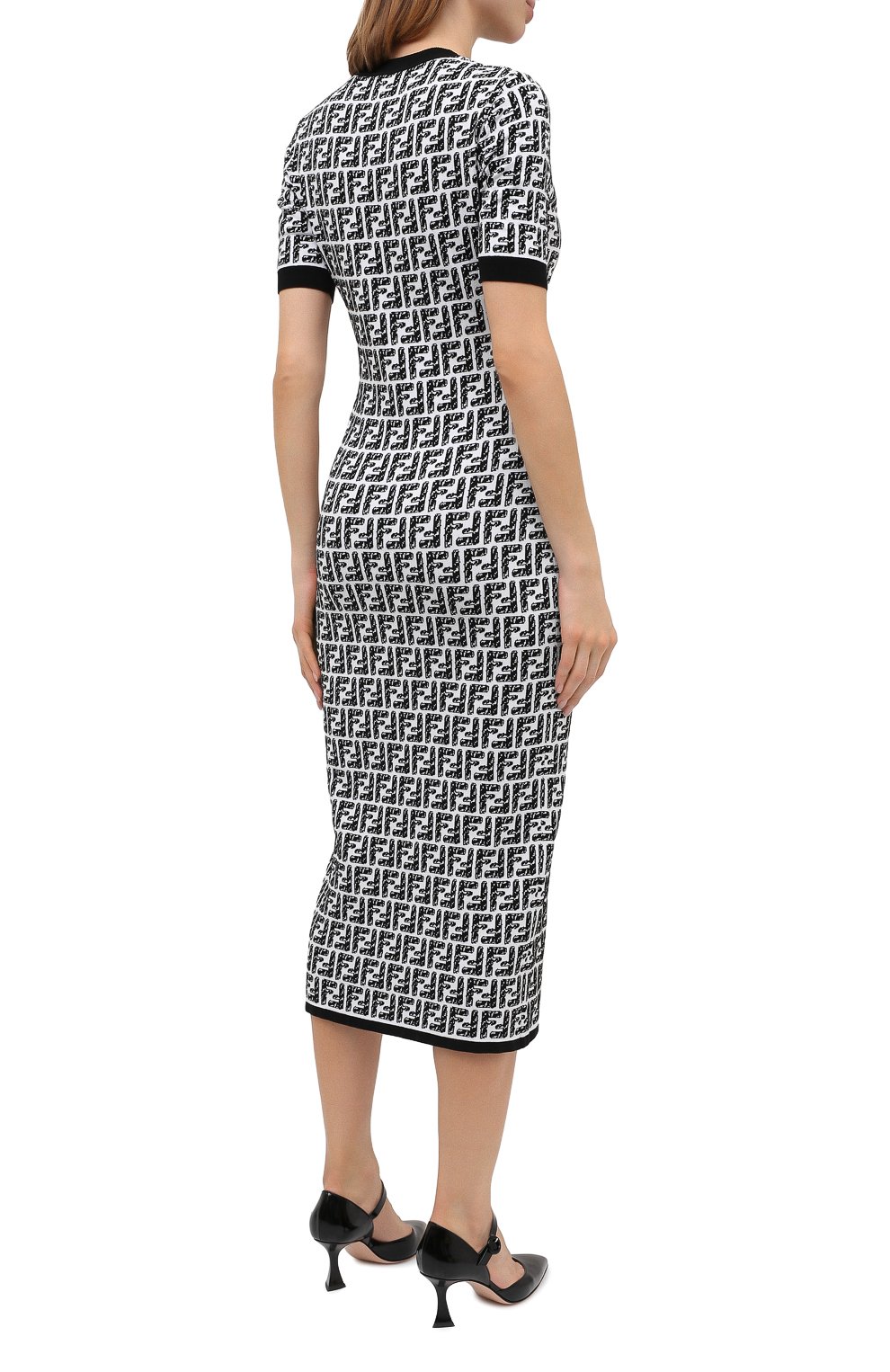 Платье FENDI белого цвета по цене 98600 руб., арт. FZD852 AD5R, фото 4 Платье FENDI, арт. FZD852 AD5R, фото 4