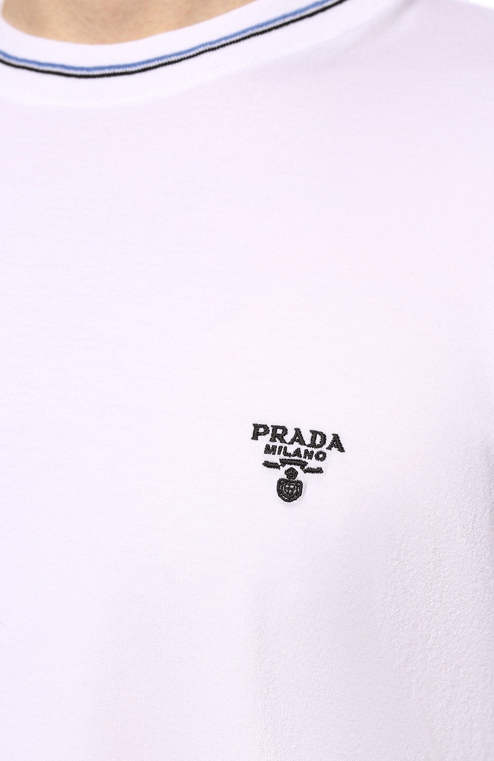 Хлопковая футболка PRADA, арт. UJN797-710-F0009-221, фото 5