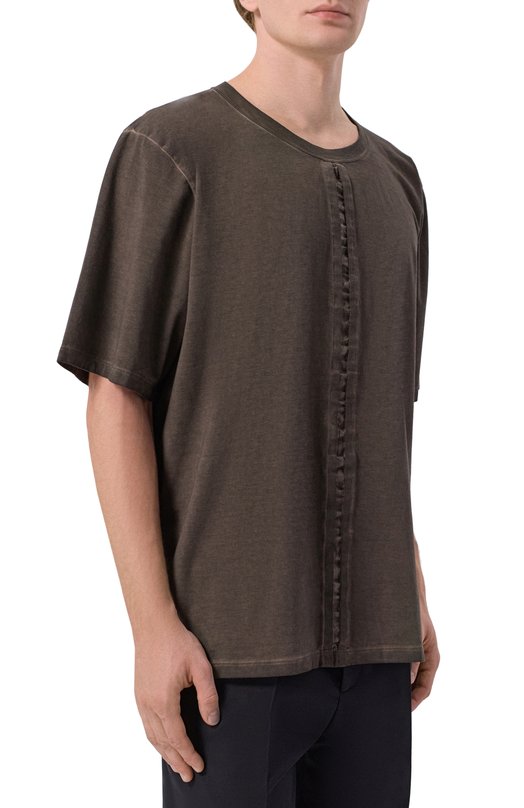 Хлопковая футболка Uma Wang UM1541 Коричневый  UM1541 Фото 3