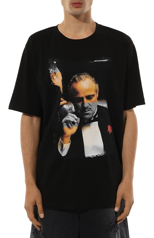 Хлопковая футболка Bisibiglio PADRIN0 MAFIA Чёрный  PADRIN0 MAFIA Фото 3