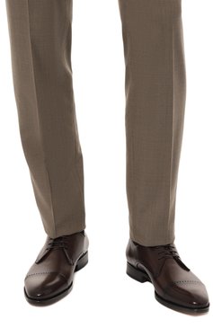 Мужские кожаные дерби W.GIBBS темно-коричневого цвета, арт. 7255032/C0RTINA | Фото 3 (Мужское Кросс-КТ: Броги-обувь; Материал внутренний: Натуральная кожа; Материал сплава: Проставлено; Нос: Не проставлено; Стили: Классический)