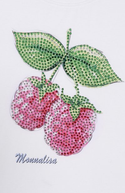 Хлопковая футболка MONNALISA, арт. 19E617, фото 3