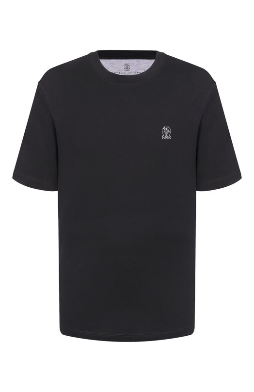 Хлопковая футболка Brunello Cucinelli M0B138440 Чёрный M0B138440