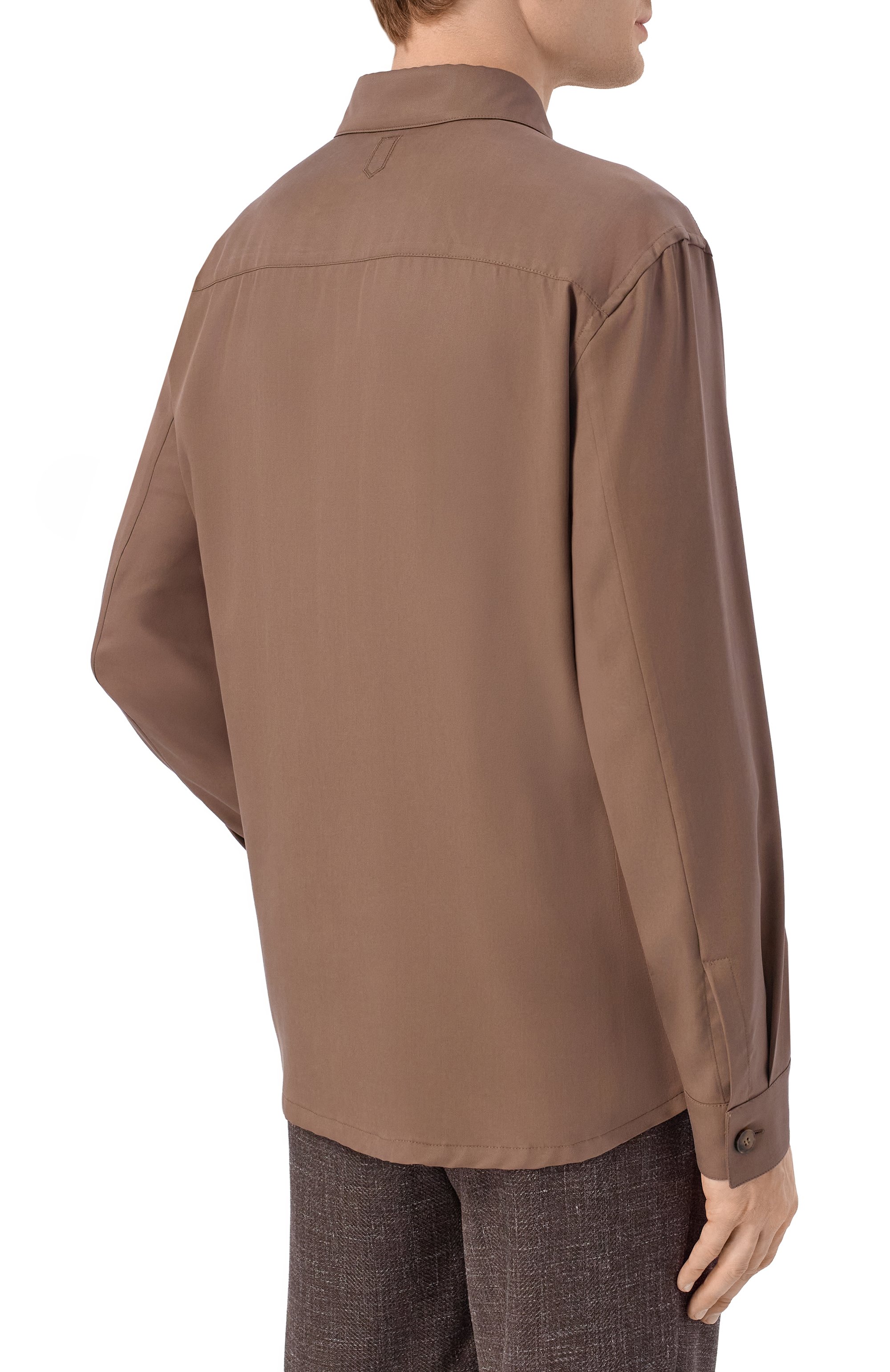 Рубашка из лиоцелла CANALI коричневого цвета по цене 122000 руб., арт. 31019/AE05574, фото 4 Рубашка из лиоцелла CANALI, арт. 31019/AE05574, фото 4