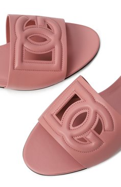 Женские кожаные шлепанцы bianca DOLCE & GABBANA розового цвета, арт. CQ0436/AY329 | Фото 7 (Материал внешний: Натуральная кожа; Материал внутренний: Натуральная кожа; Драгоценные камни: Проставлено; Материал сплава: Проставлено; Подошва: Плоская; Каблук высота: Низкий)