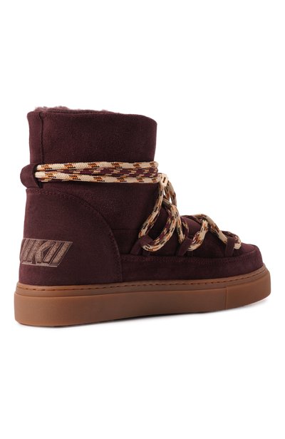 Замшевые полусапоги suede double tie INUIKII бордового цвета по цене 35650 руб., арт. 1001.003.0711, фото 5 Замшевые полусапоги suede double tie INUIKII, арт. 1001.003.0711, фото 5