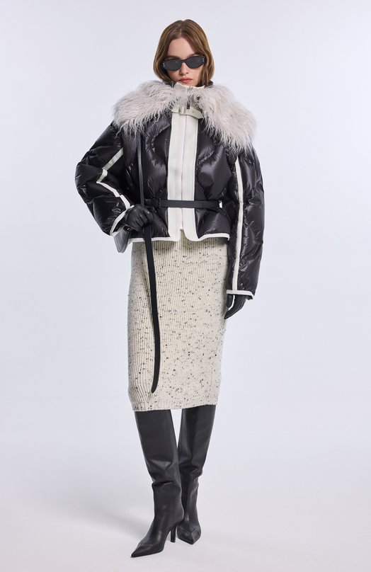 Кожаные сапоги Christine Slouch 80 Amina Muaddi CHRISTINE SL0UCH B00T 80/CALF Чёрный  CHRISTINE SL0UCH B00T 80/CALF Фото 7