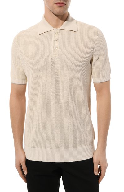 Поло изо льна и хлопка BRUNELLO CUCINELLI, арт. M2L70B2292, фото 3