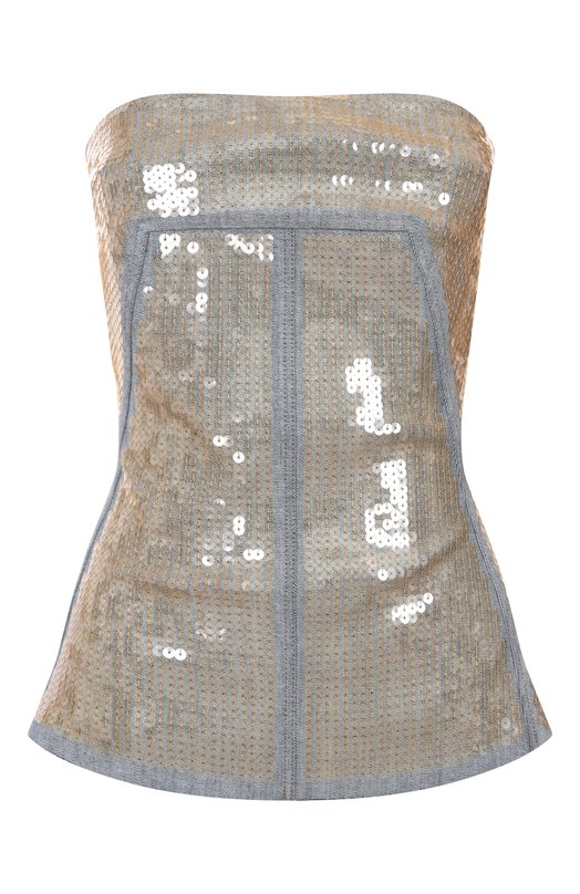 Топ с отделкой пайетками Rick Owens RP01F6127/SRAWM1 Серебряный RP01F6127/SRAWM1