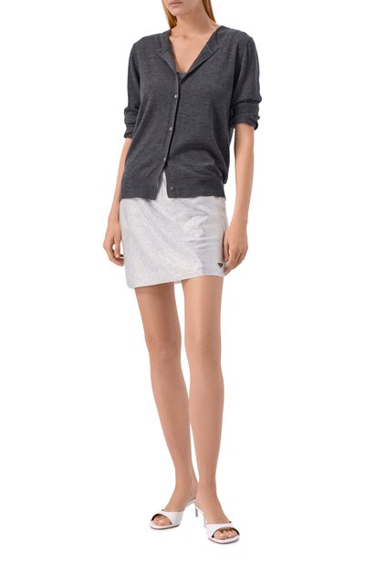 Хлопковая юбка с отделкой стразами PRADA, арт. 31127R/13TI, фото 2