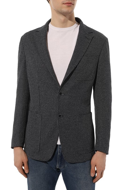 Пиджак из хлопка и вискозы Canali J0147/JJ02701 Синий  J0147/JJ02701 Фото 3