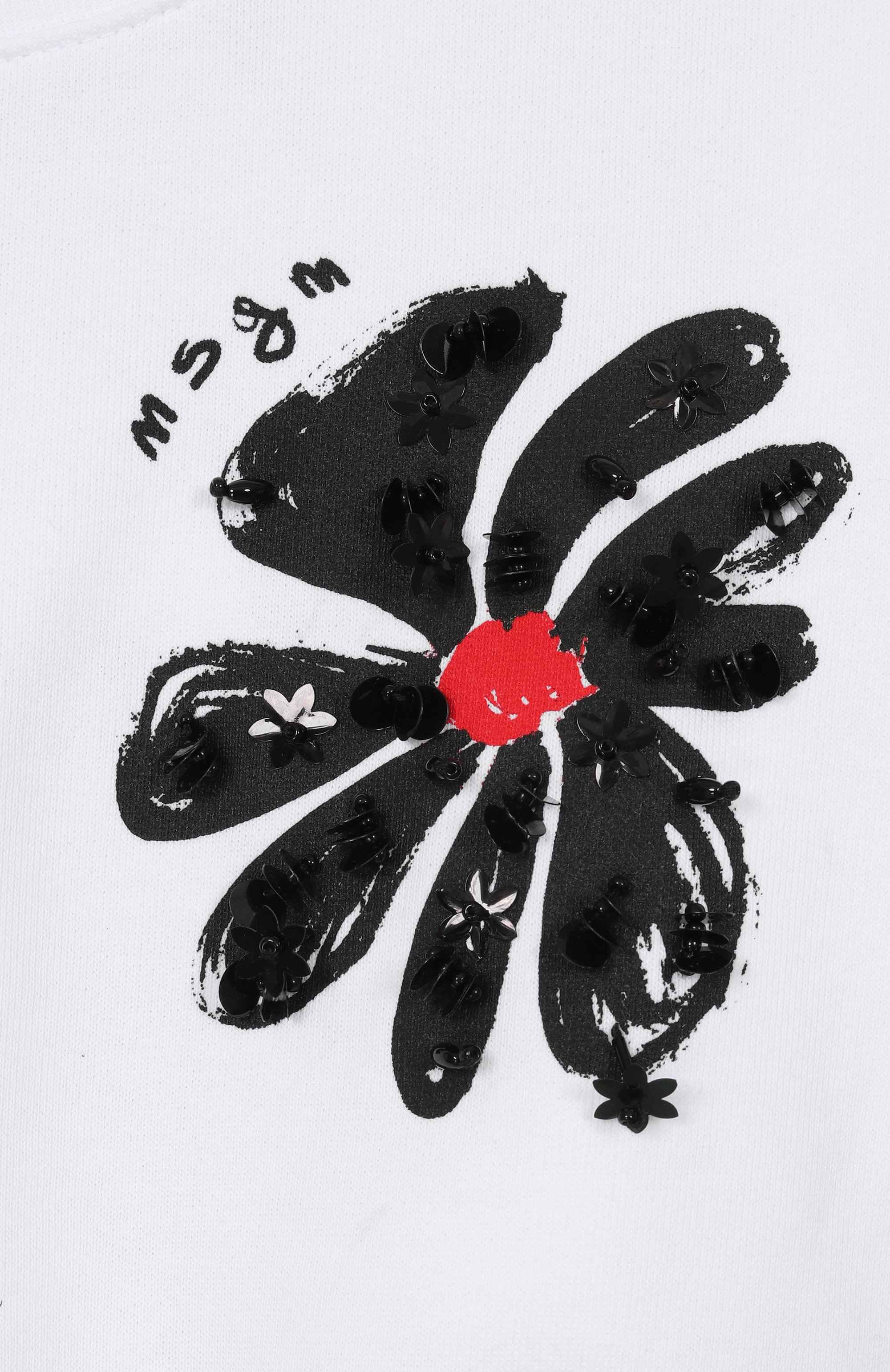 Хлопковый свитшот MSGM KIDS белого цвета по цене 13800 руб., арт. S6MSJGSW079, фото 3 Хлопковый свитшот MSGM KIDS, арт. S6MSJGSW079, фото 3