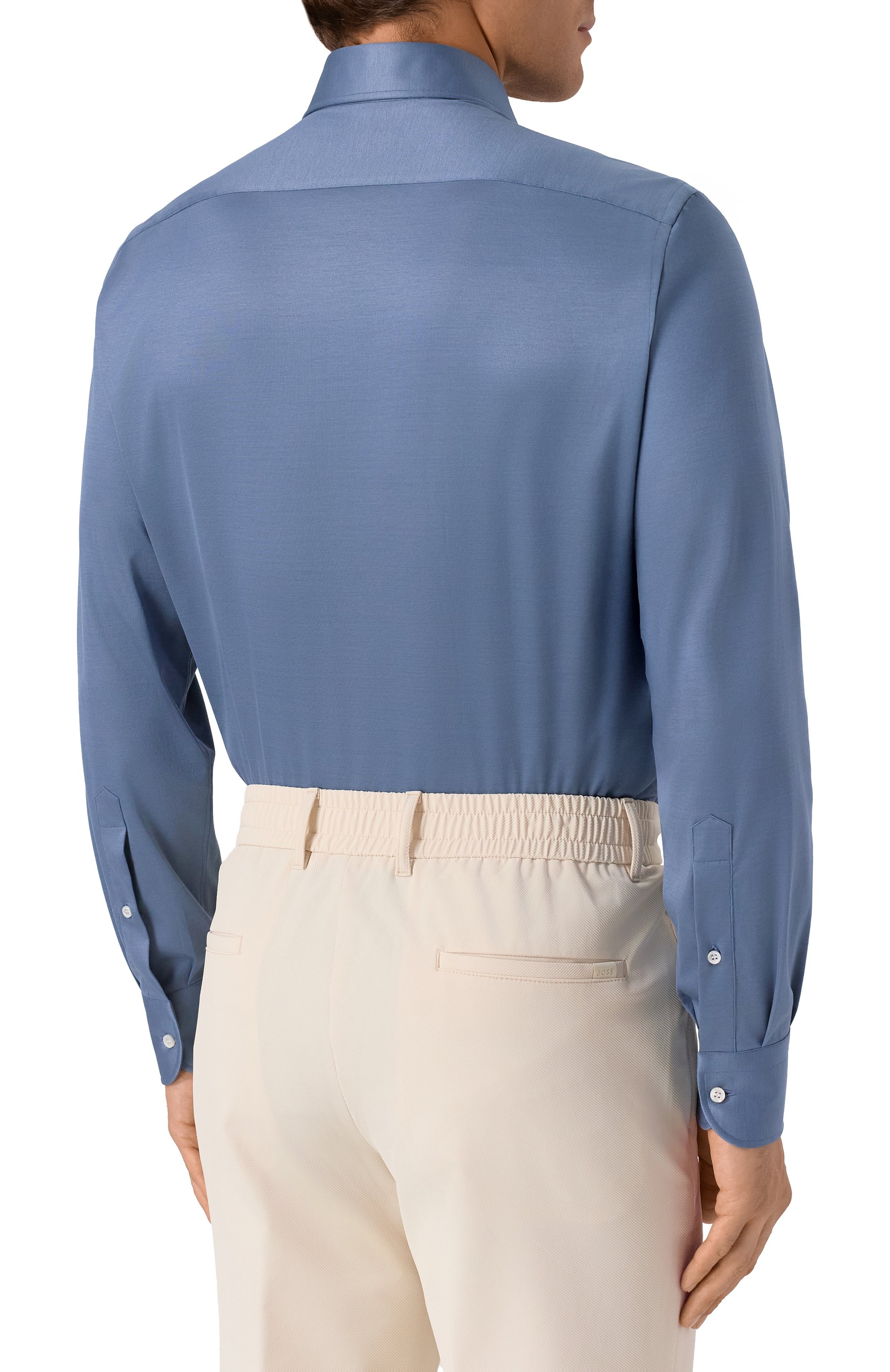 Хлопковая сорочка MVST синего цвета по цене 78750 руб., арт. SLIM/GABRIELLE/R0UND/1628-JERSEY (INTERL0CK), фото 4 Хлопковая сорочка MVST, арт. SLIM/GABRIELLE/R0UND/1628-JERSEY (INTERL0CK), фото 4