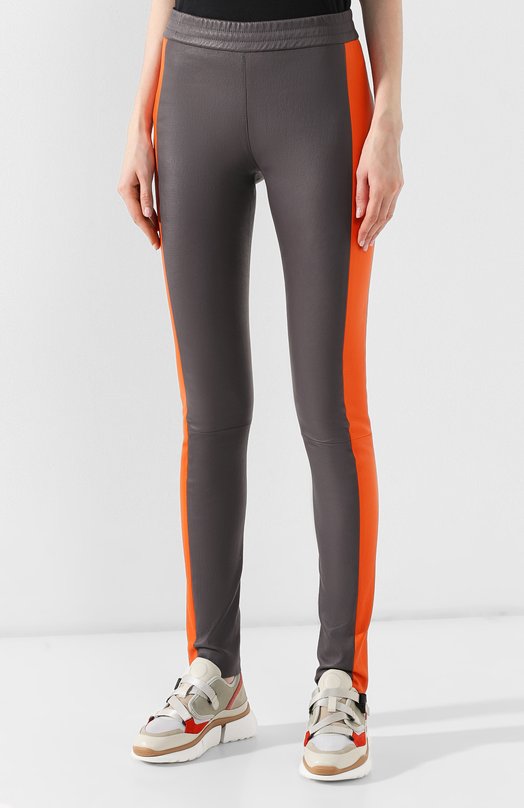 Кожаные легинсы DROMe Серый, фото 3