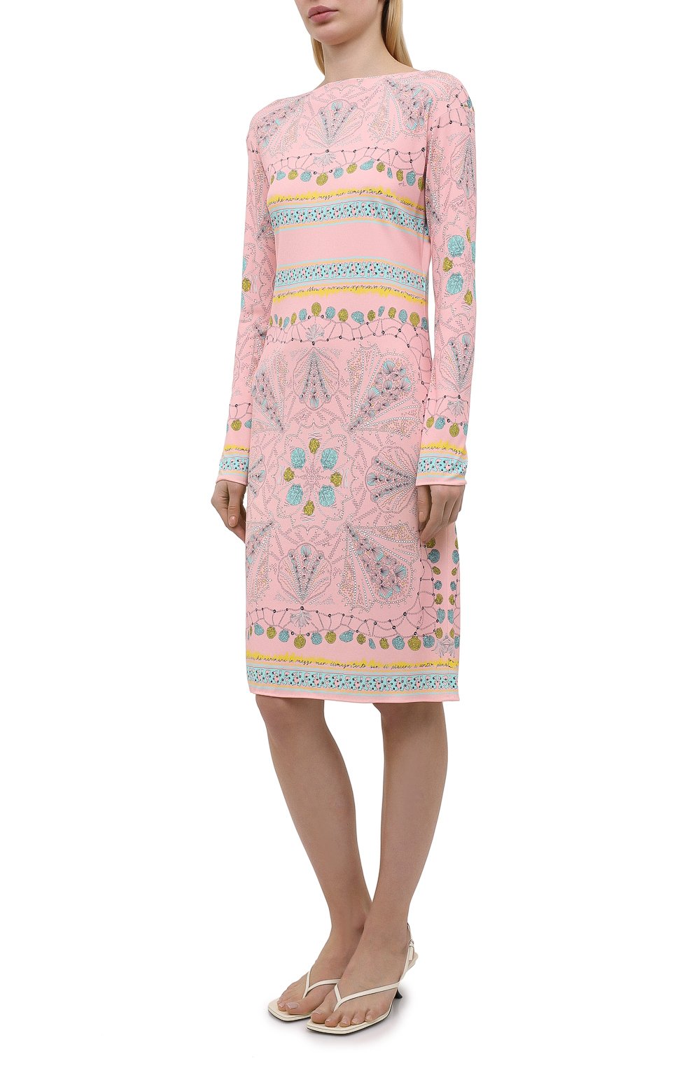 Платье из вискозы и шелка EMILIO PUCCI розового цвета по цене 94050 руб., арт. 1HJH40/1H747, фото 3 Платье из вискозы и шелка EMILIO PUCCI, арт. 1HJH40/1H747, фото 3