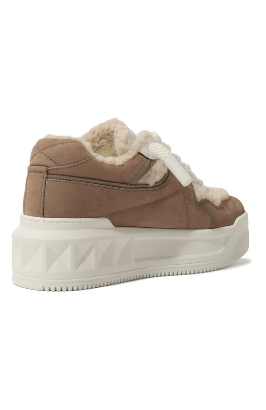 Кеды One Stud XL из нубука Valentino 5W2S0FQ4/WAA Бежевый  5W2S0FQ4/WAA Фото 5