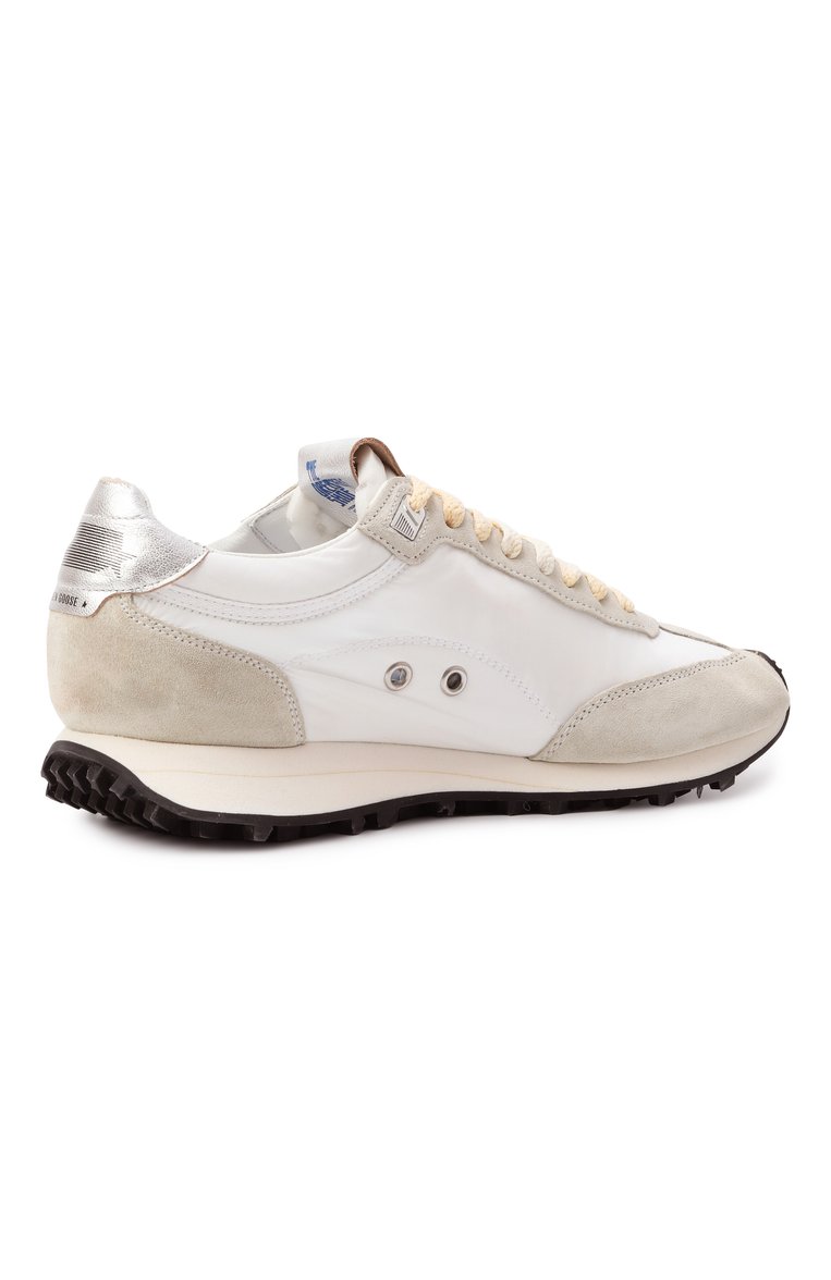 Мужские комбинированные кроссовки marathon GOLDEN GOOSE DELUXE BRAND белого цвета, арт. GMF00683.F005457 | Фото 5 (Подошва: Плоская; Материал внешний: Натуральная кожа, Текстиль; Материал внутренний: Натуральная кожа; Стили: Классический; Кросс-КТ: Низкие; Материал утеплителя: Без утеплителя; Автоматизация состава: Проставлено; Автоматизация ТО: Проставлено)