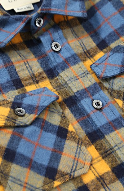 Хлопковая рубашка с принтом GUCCI, арт. 475474/XB12A, фото 3