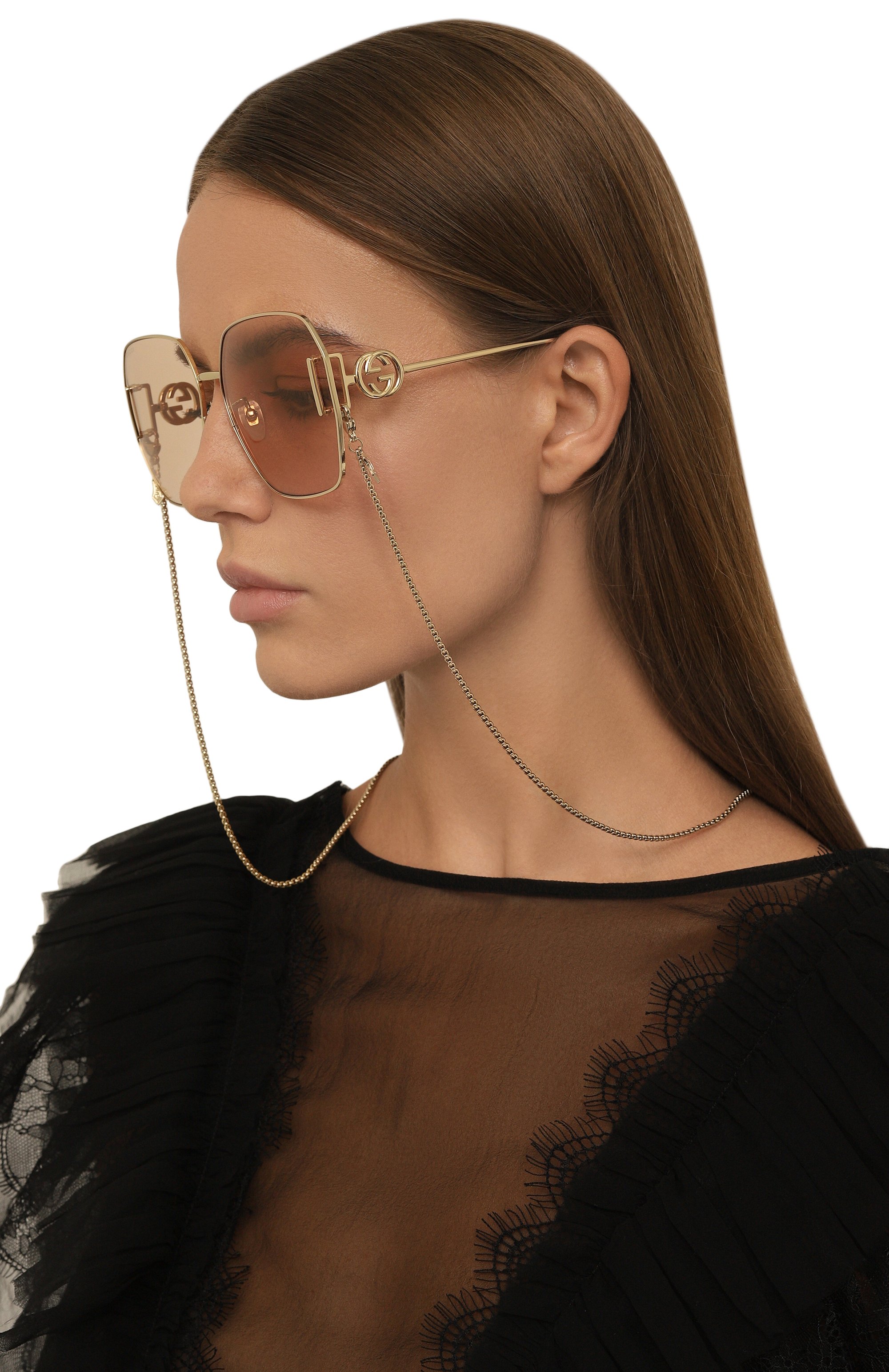 Солнцезащитные очки с цепочкой GUCCI, арт. GG1207SA 001, фото 2