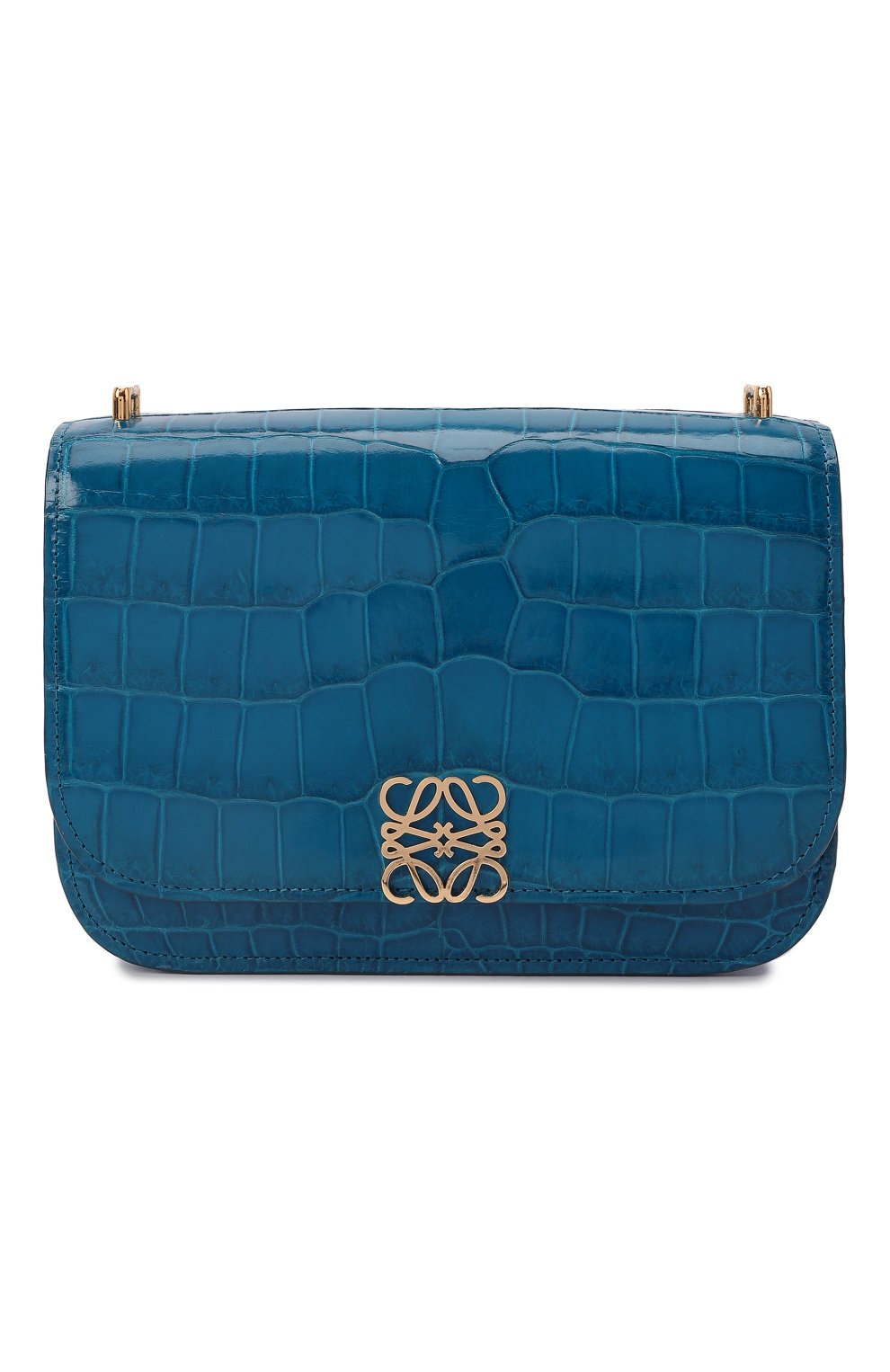 Сумка goya из кожи крокодила LOEWE бирюзового цвета по цене 2090000 руб., арт. A896N09X03/CP0R, фото 1 Сумка goya из кожи крокодила LOEWE, арт. A896N09X03/CP0R, фото 1