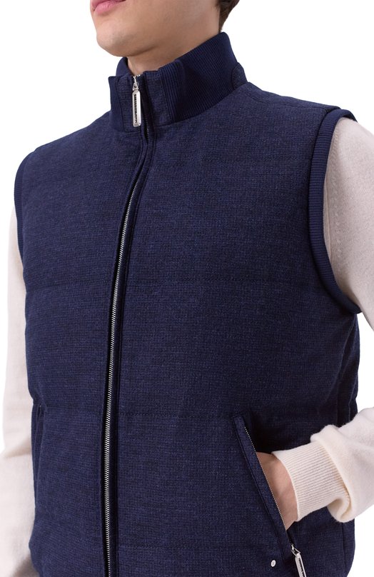 Шерстяной жилет Stefano Ricci MZJ5400310/W0008P Синий  MZJ5400310/W0008P Фото 5