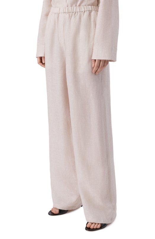 Льняные брюки 12 STOREEZ 137460 Кремовый  137460 Фото 6