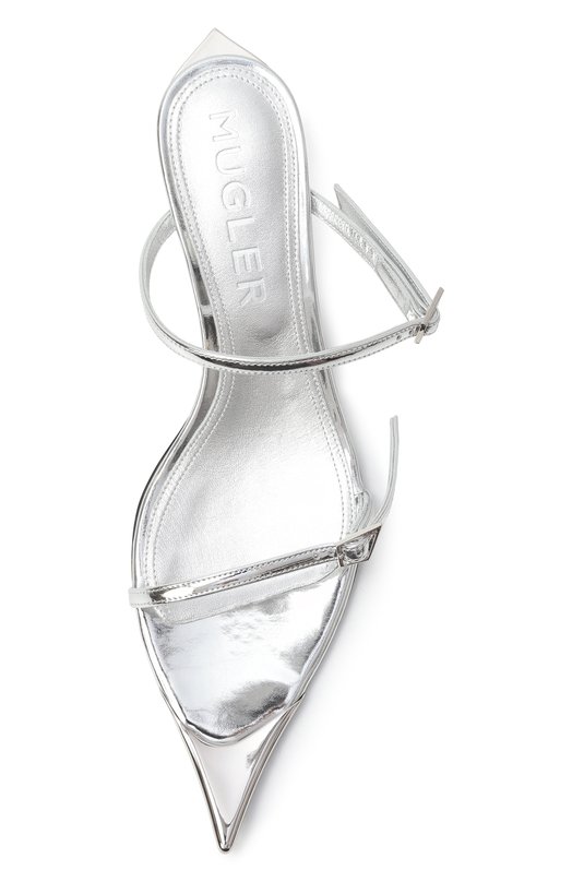 Кожаные босоножки Mugler MUSS24SC024 Серебряный  MUSS24SC024 Фото 6
