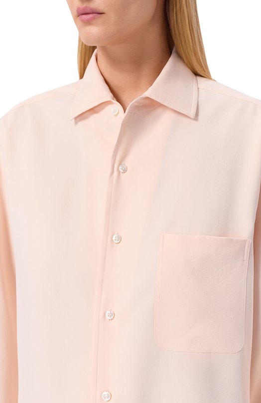 Шелковая рубашка Loro Piana FA00500 Розовый  FA00500 Фото 5