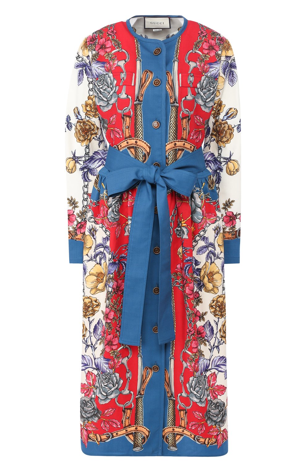 Шерстяное платье с поясом и принтом GUCCI, арт. 537700/ZLQ62, фото 1