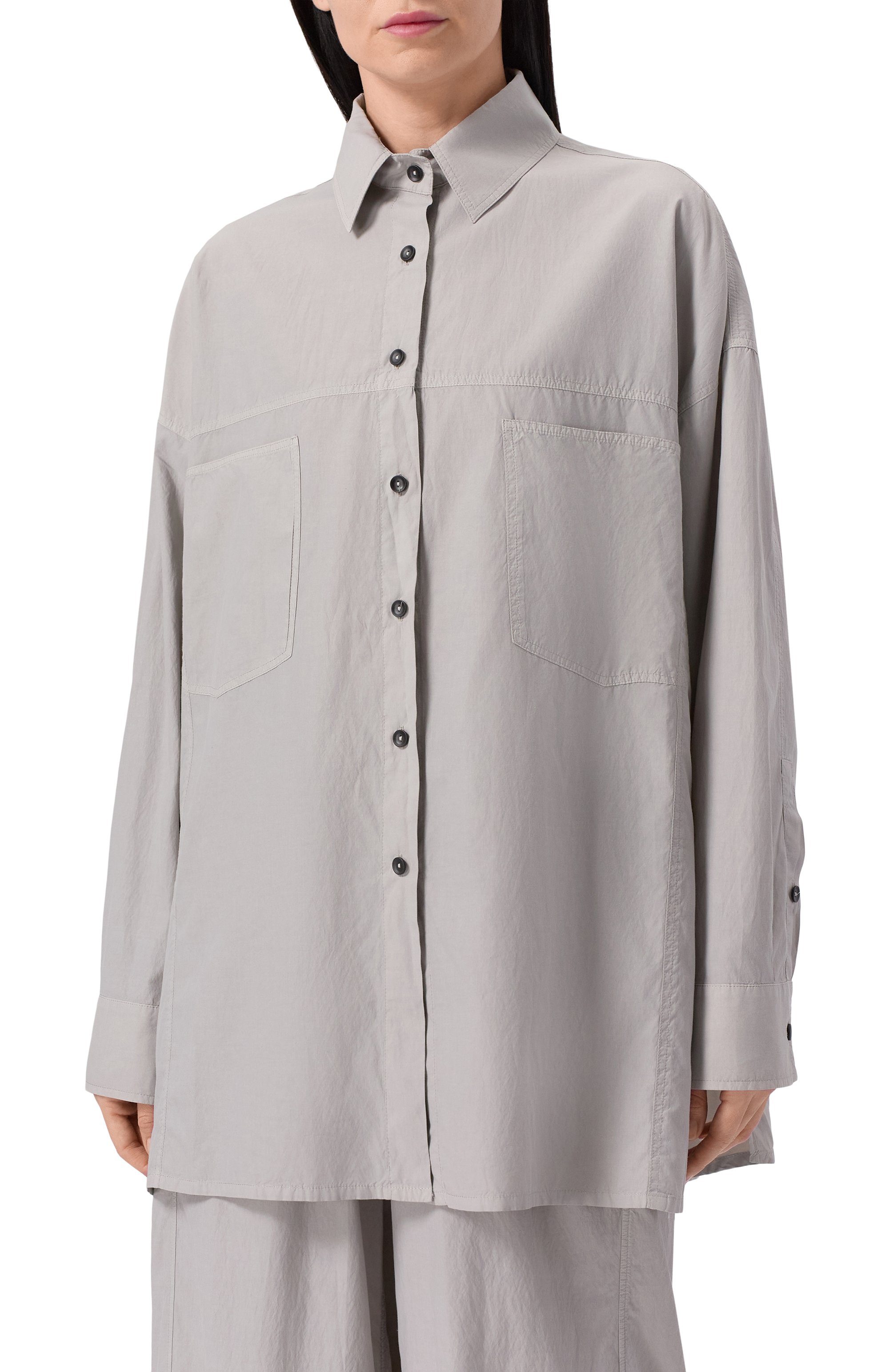 Рубашка ANDREA YA'AQOV серого цвета по цене 57650 руб., арт. 25WHAR67, фото 3 Рубашка ANDREA YA'AQOV, арт. 25WHAR67, фото 3